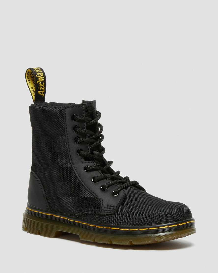 black dr martens combs extra tough poly kids casual boots