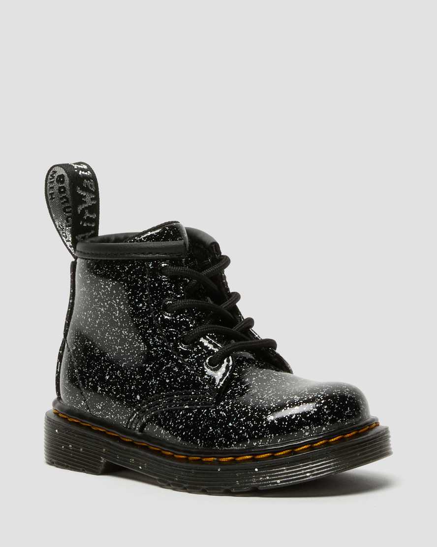 black dr martens 1460 glitter ankle kids casual boots