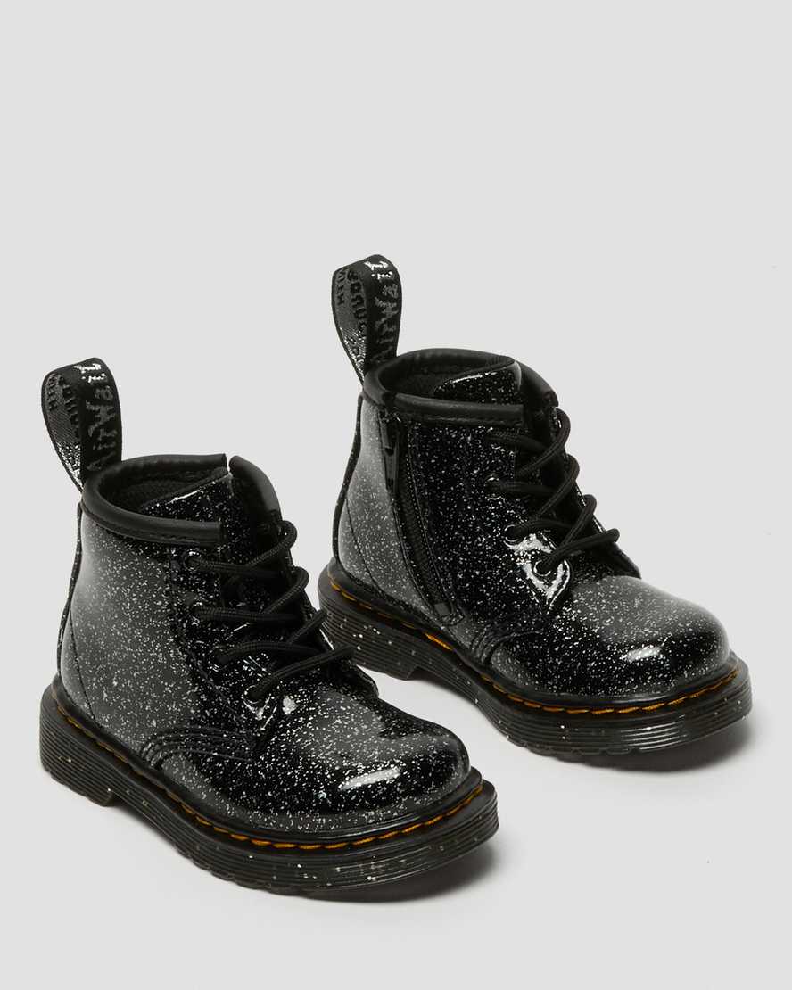 black dr martens 1460 glitter ankle kids casual boots
