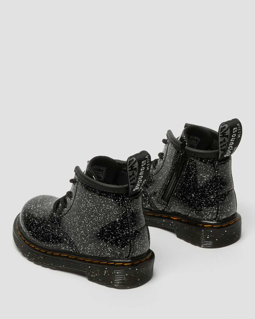 black dr martens 1460 glitter ankle kids casual boots