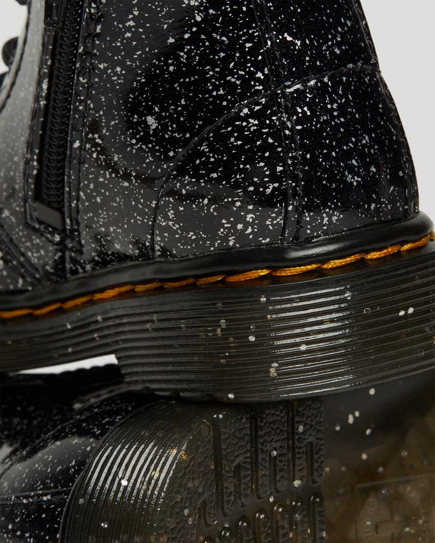 black dr martens 1460 glitter ankle kids casual boots