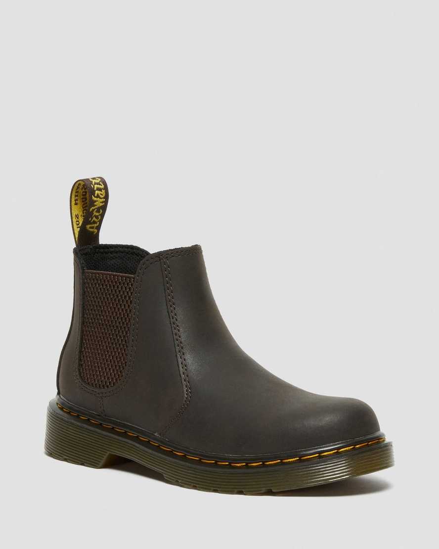 dark brown dr martens 2976 wildhorse kids chelsea boots