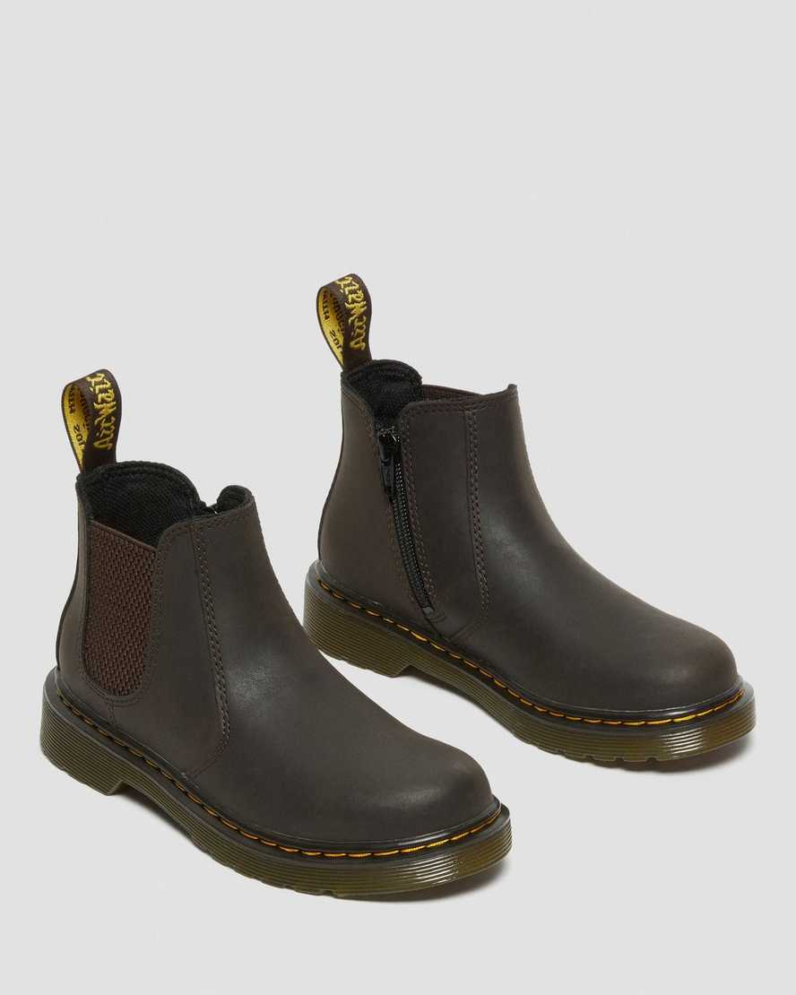dark brown dr martens 2976 wildhorse kids chelsea boots