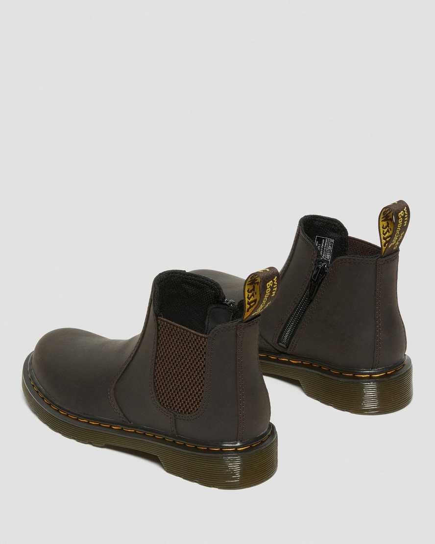 dark brown dr martens 2976 wildhorse kids chelsea boots