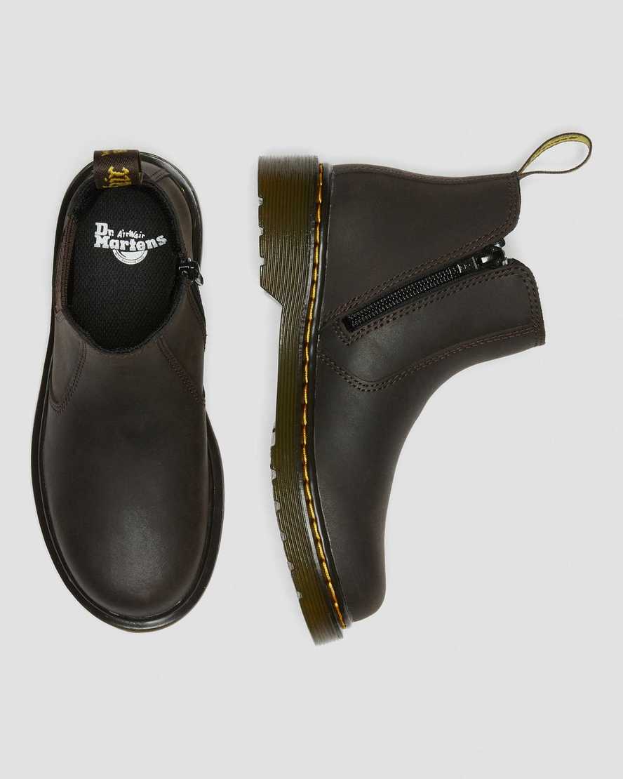dark brown dr martens 2976 wildhorse kids chelsea boots