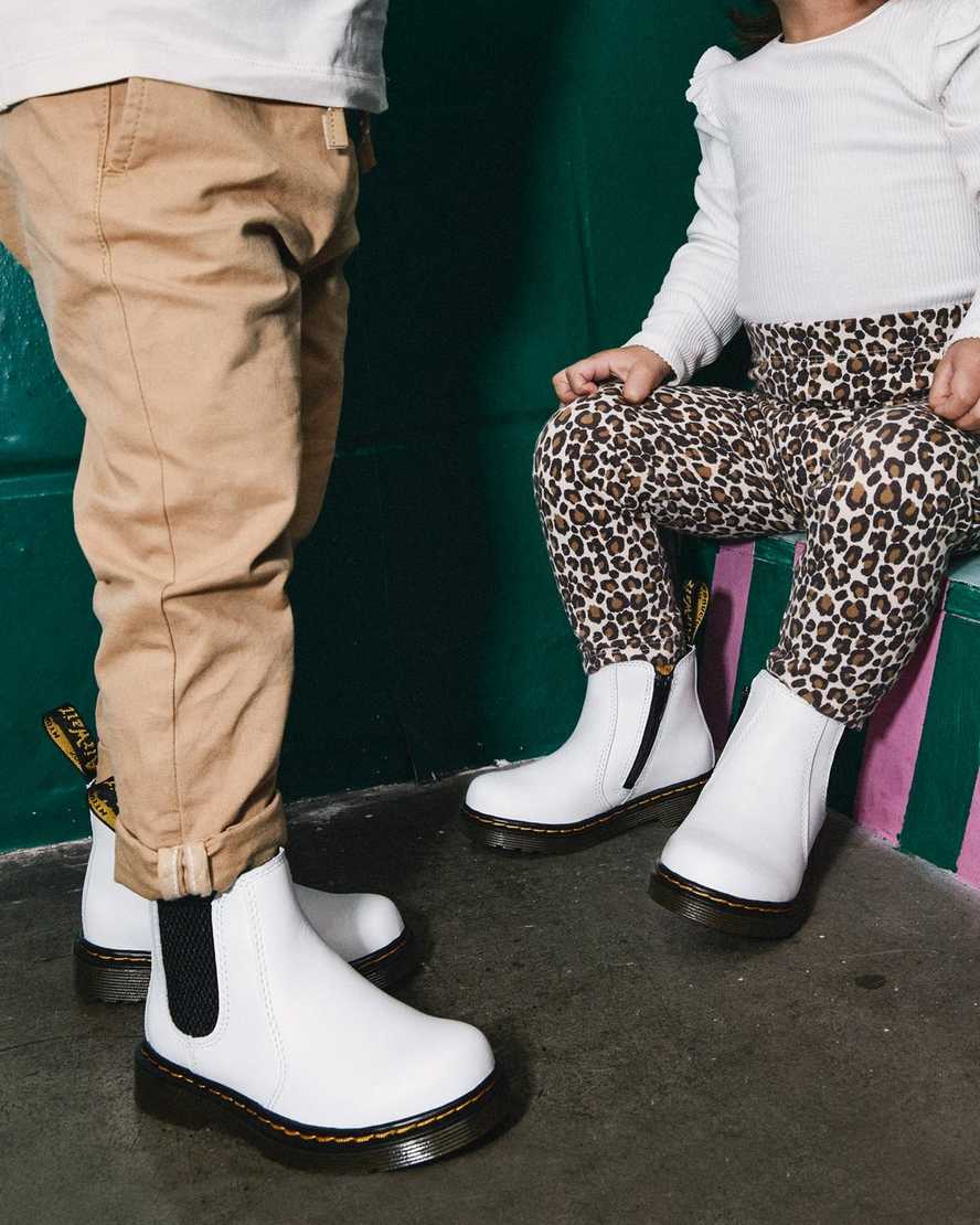 white dr martens 2976 kids chelsea boots