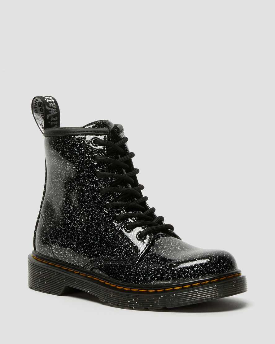 black dr martens 1460 glitter kids lace up boots
