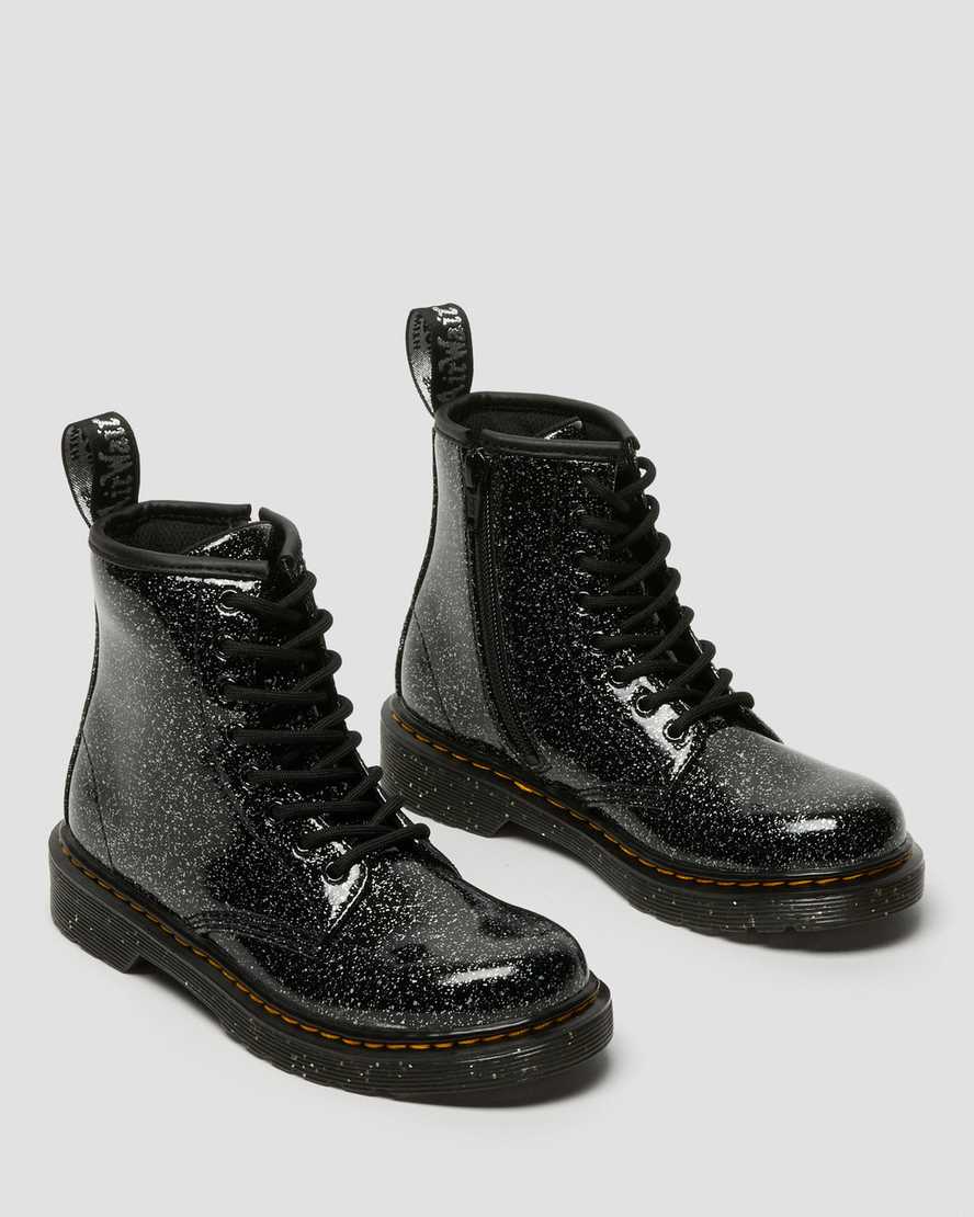 black dr martens 1460 glitter kids lace up boots