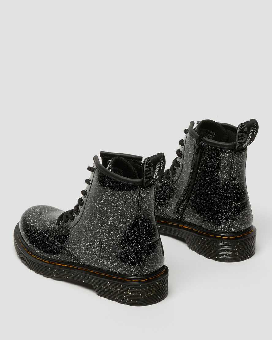 black dr martens 1460 glitter kids lace up boots