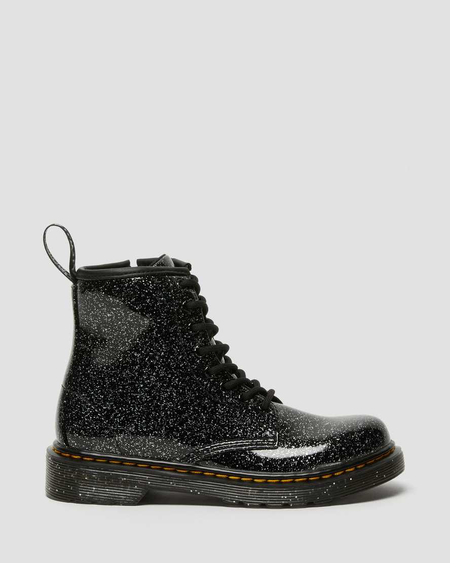 black dr martens 1460 glitter kids lace up boots