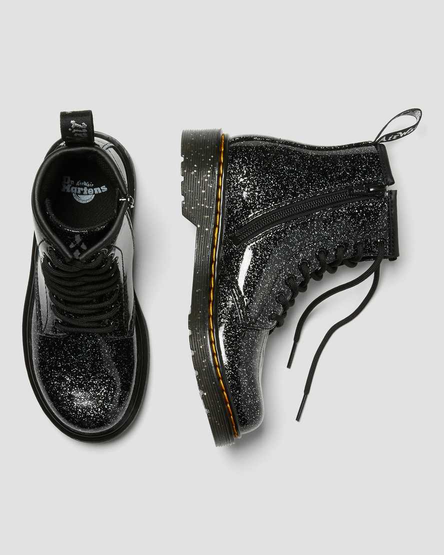 black dr martens 1460 glitter kids lace up boots