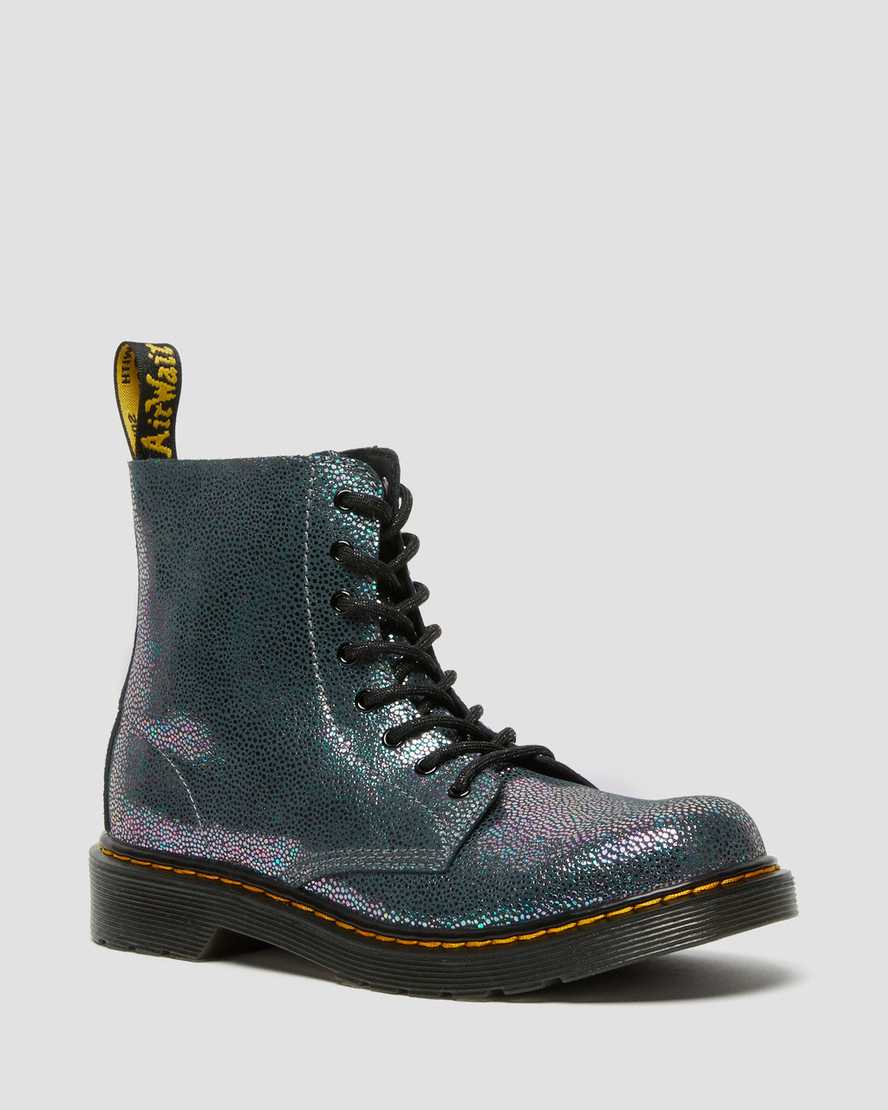 navy dr martens 1460 pascal iridescent kids lace up boots