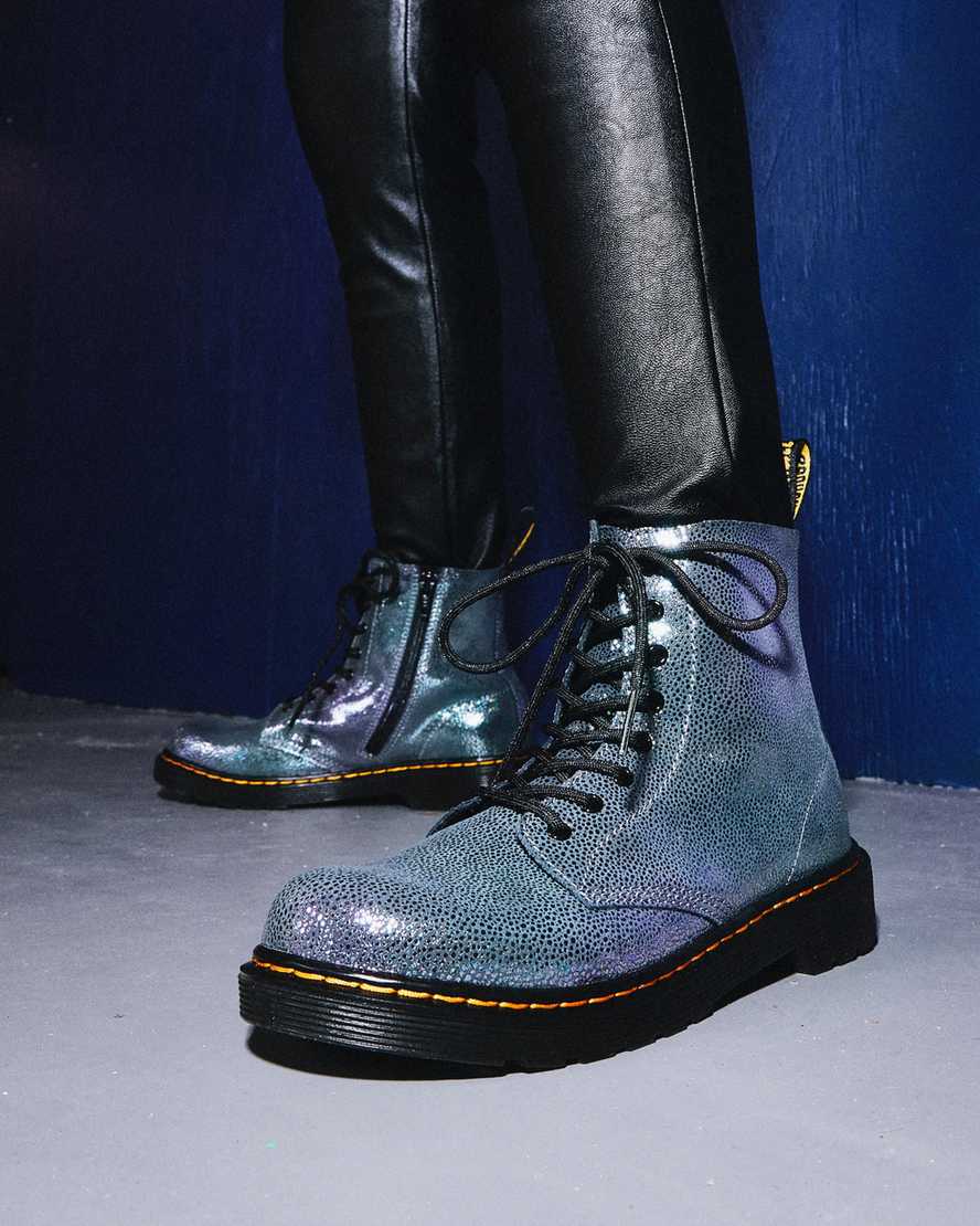 navy dr martens 1460 pascal iridescent kids lace up boots