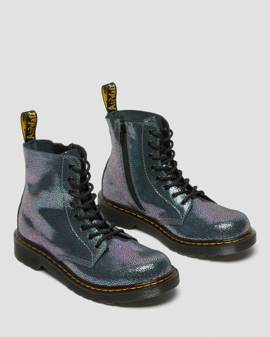 navy dr martens 1460 pascal iridescent kids lace up boots