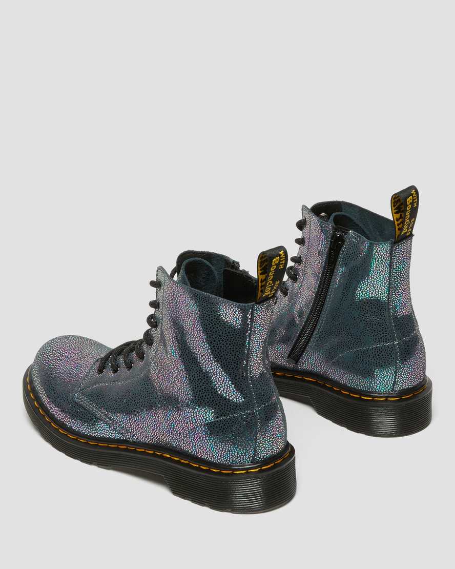 navy dr martens 1460 pascal iridescent kids lace up boots