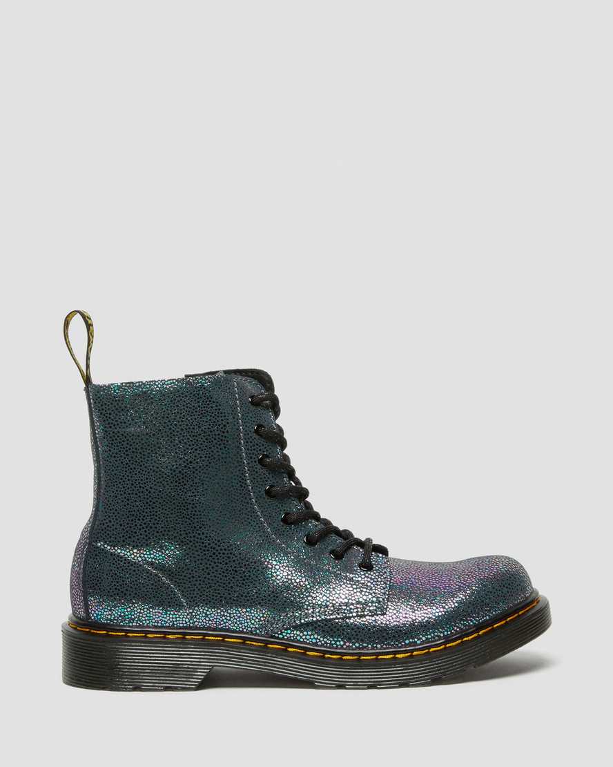 navy dr martens 1460 pascal iridescent kids lace up boots