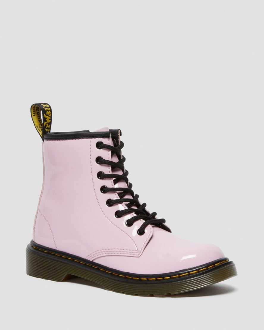 pink dr martens 1460 patent kids lace up boots