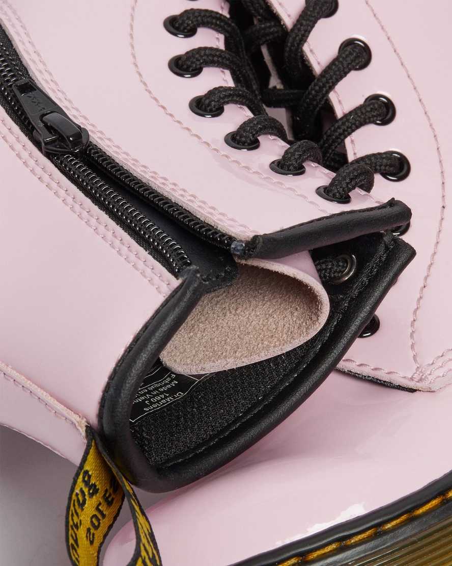 pink dr martens 1460 patent kids lace up boots