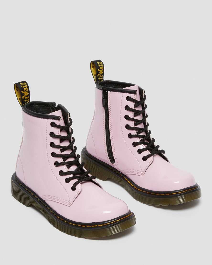 pink dr martens 1460 patent kids lace up boots