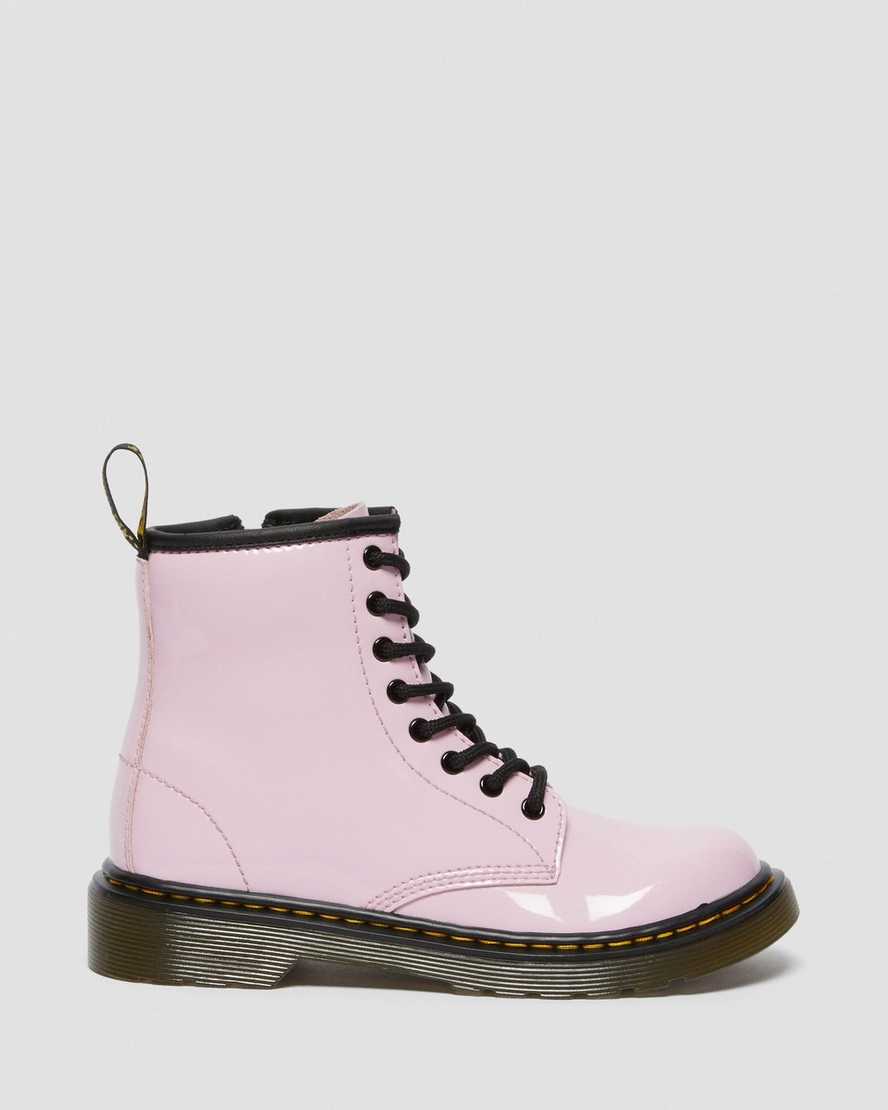pink dr martens 1460 patent kids lace up boots