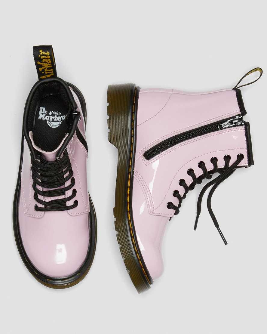 pink dr martens 1460 patent kids lace up boots