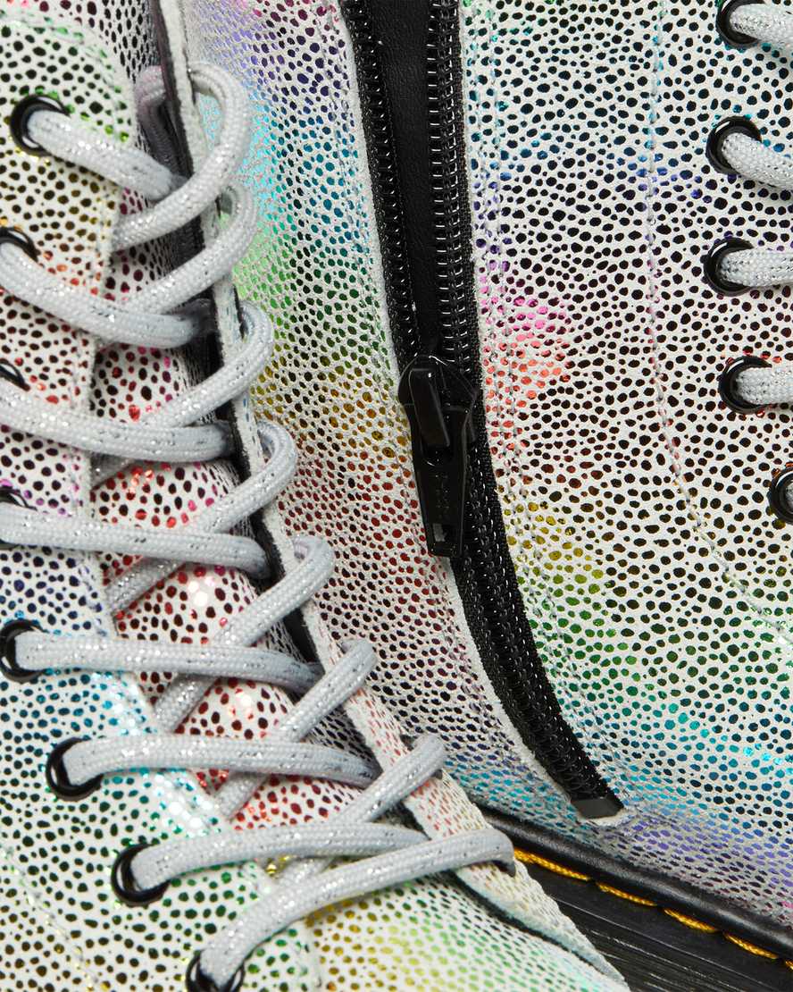 multicolor dr martens 1460 pascal iridescent kids lace up boots