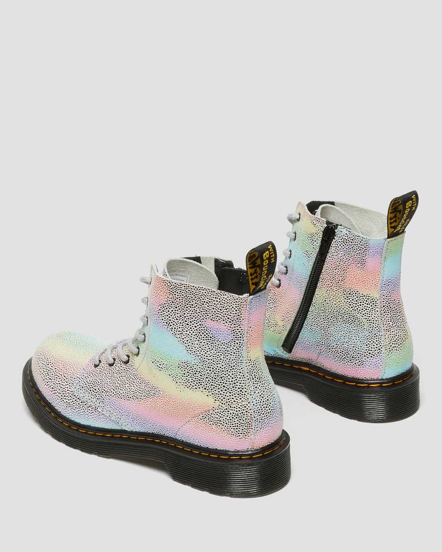multicolor dr martens 1460 pascal iridescent kids lace up boots