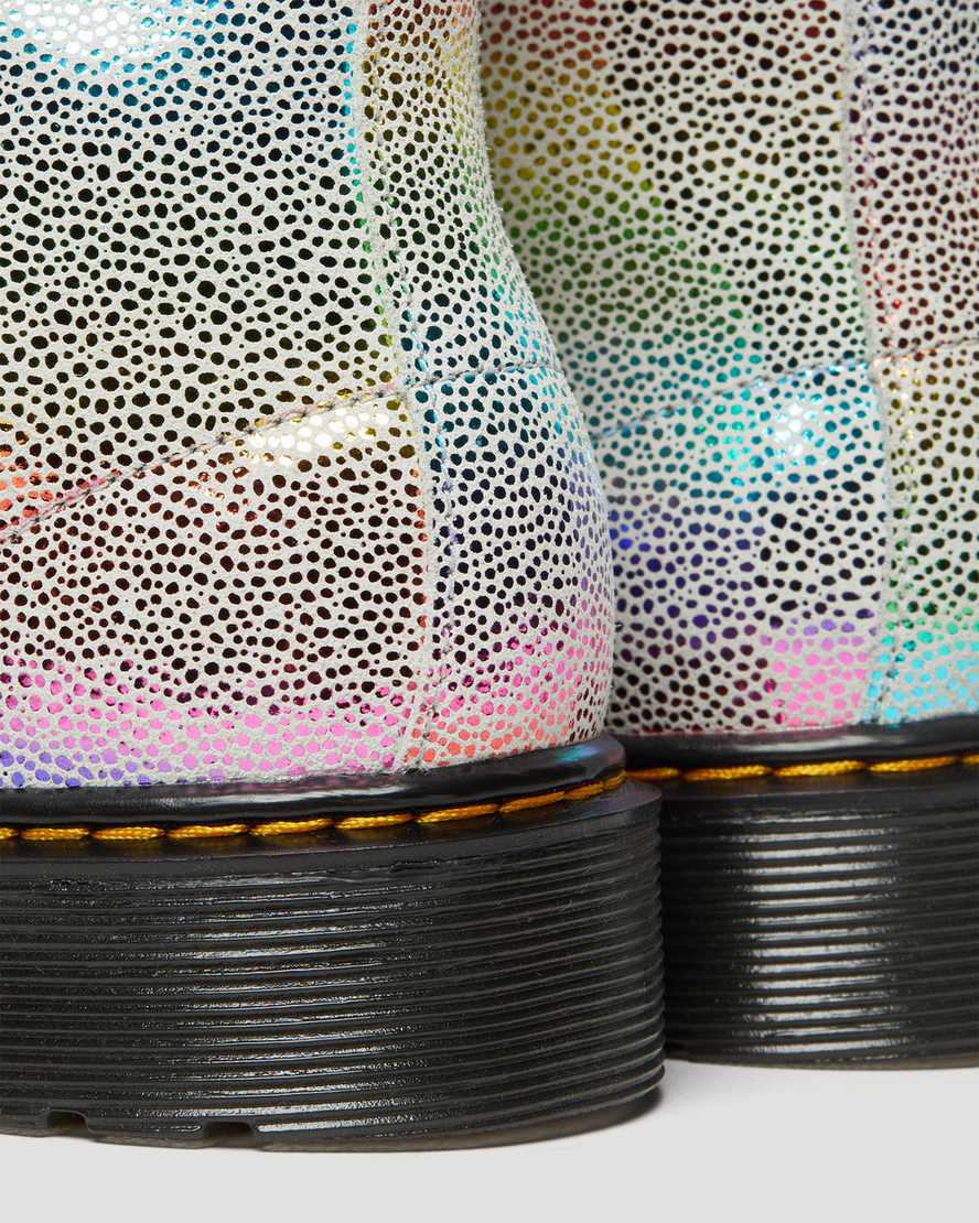 multicolor dr martens 1460 pascal iridescent kids lace up boots