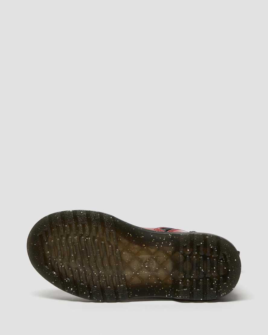red dr martens 1460 glitter kids lace up boots