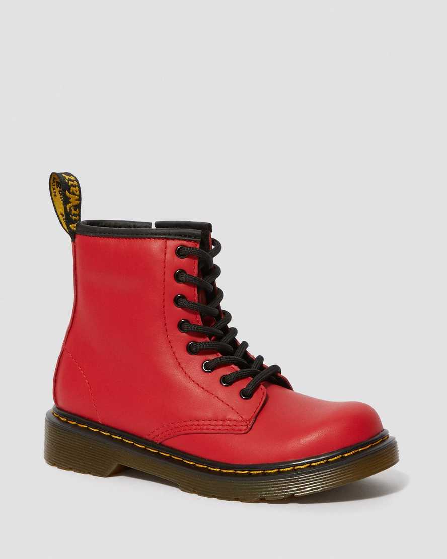red dr martens 1460 kids lace up boots