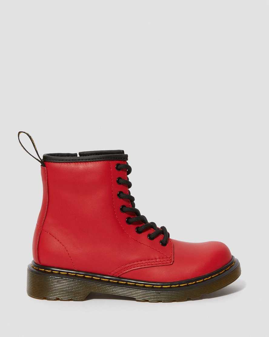 red dr martens 1460 kids lace up boots