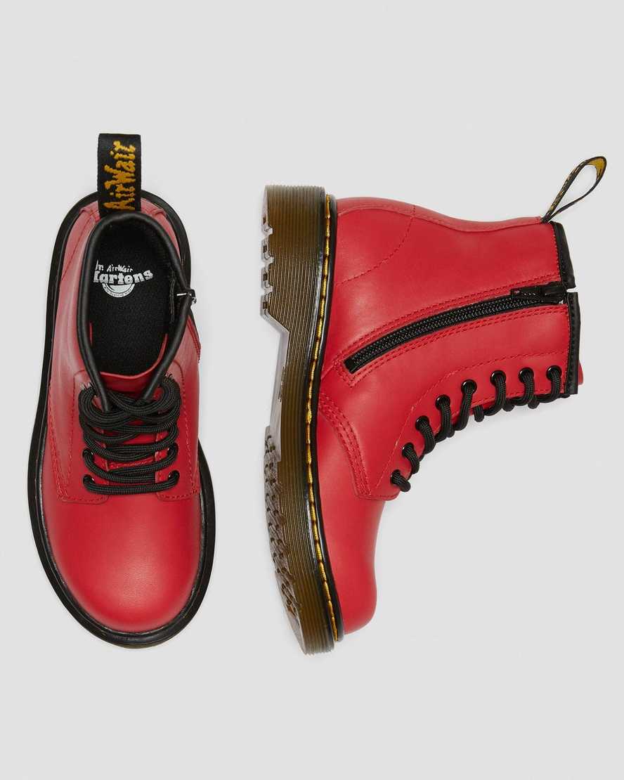 red dr martens 1460 kids lace up boots
