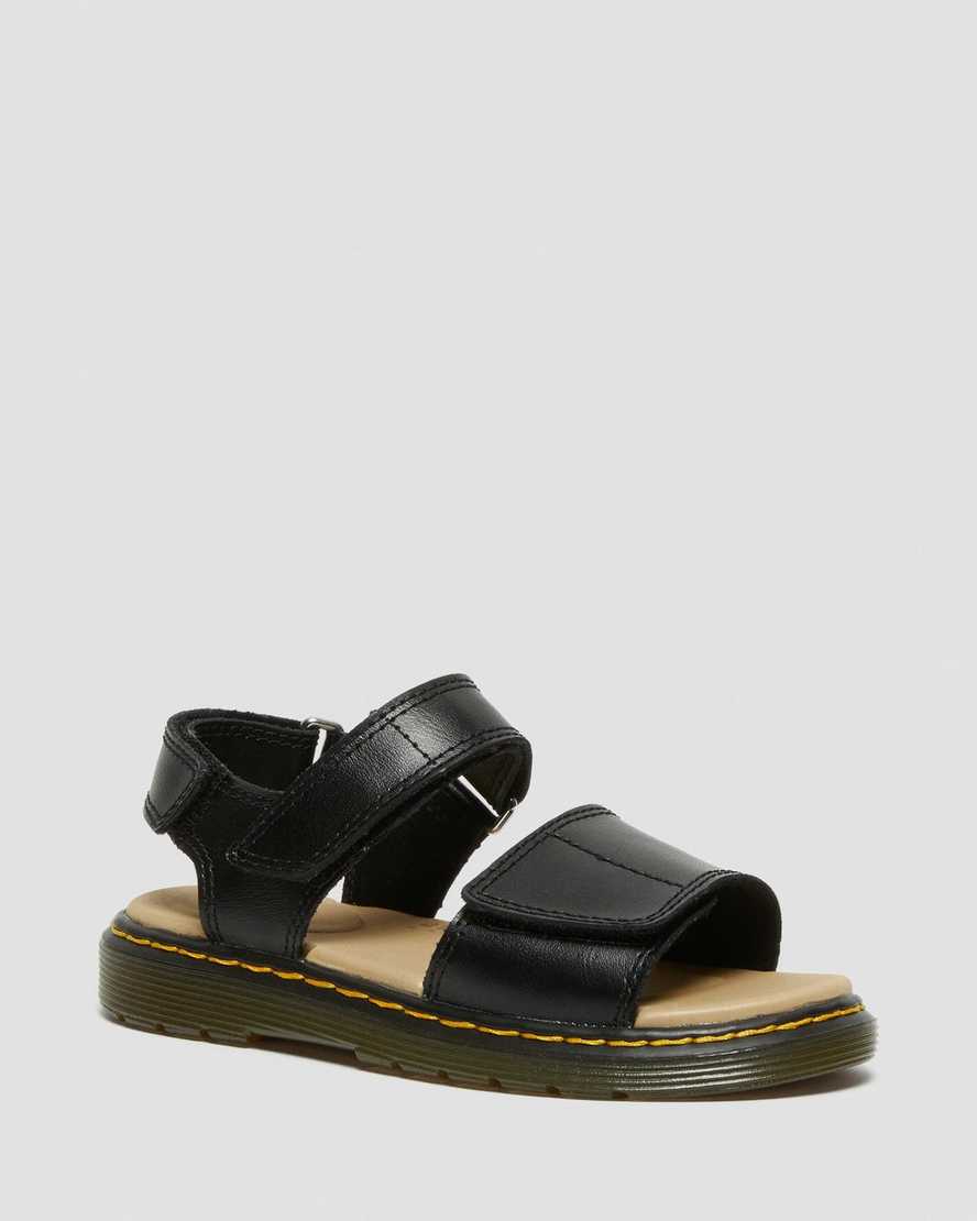 black dr martens romi velcro kids sandals