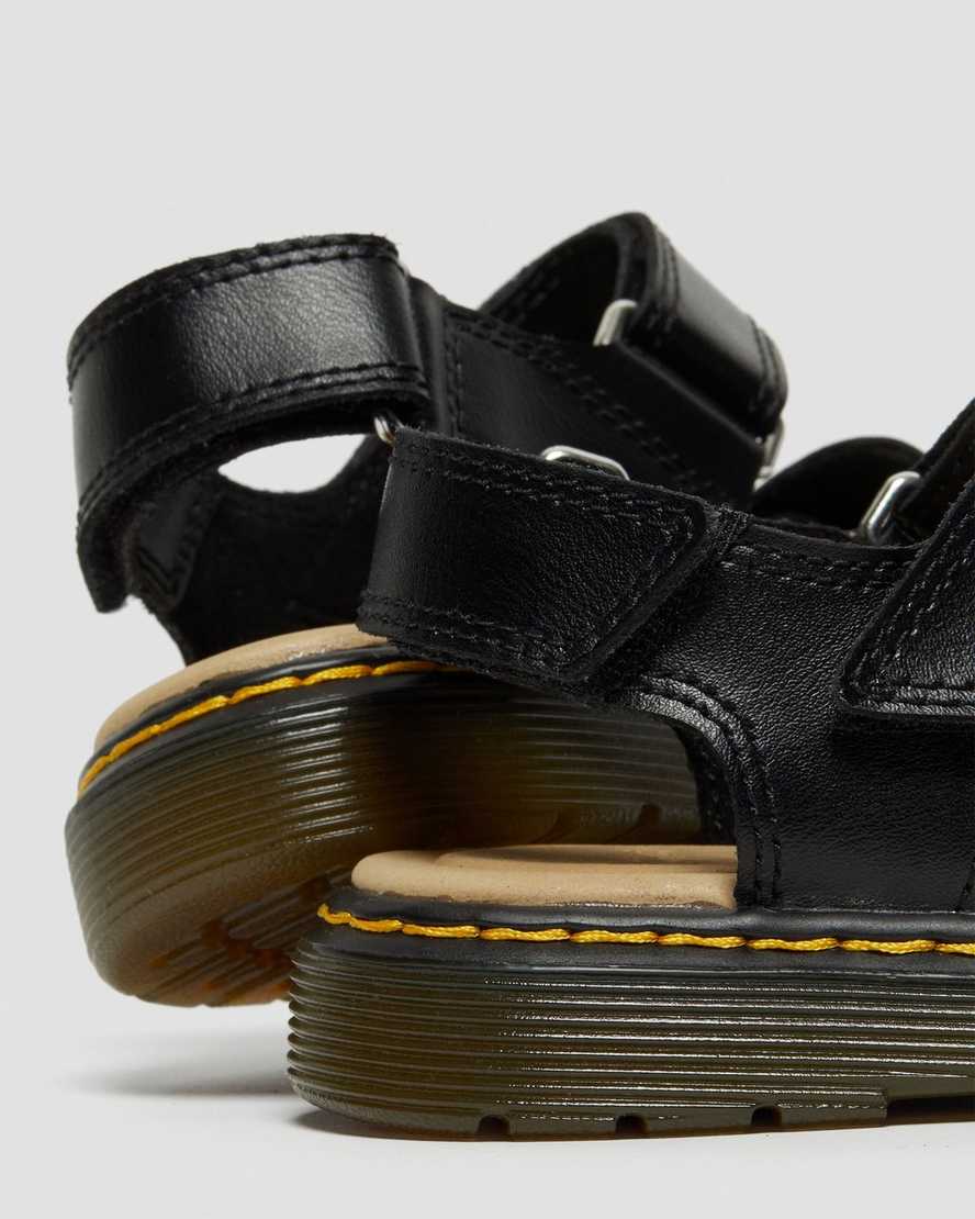 black dr martens romi velcro kids sandals