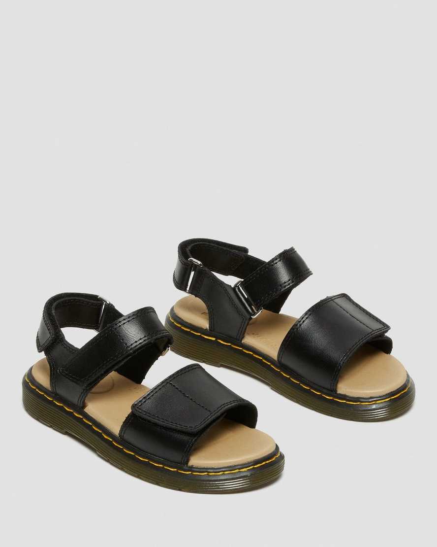 black dr martens romi velcro kids sandals