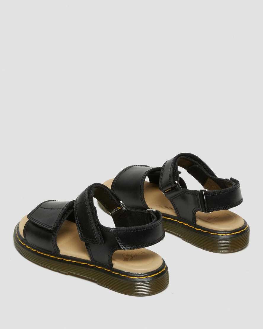 black dr martens romi velcro kids sandals