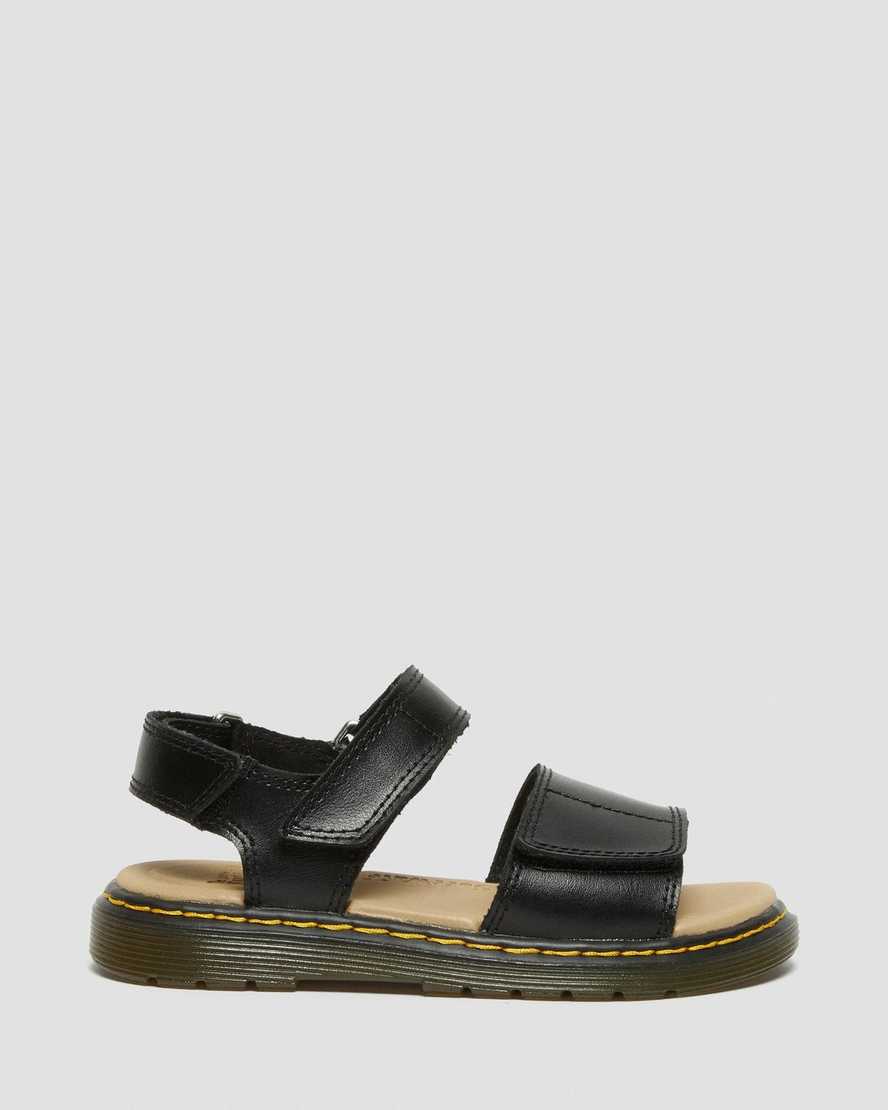 black dr martens romi velcro kids sandals