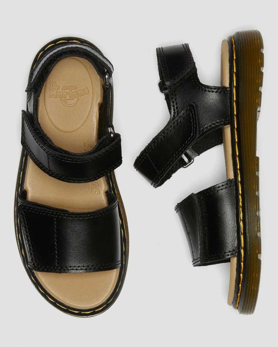 black dr martens romi velcro kids sandals