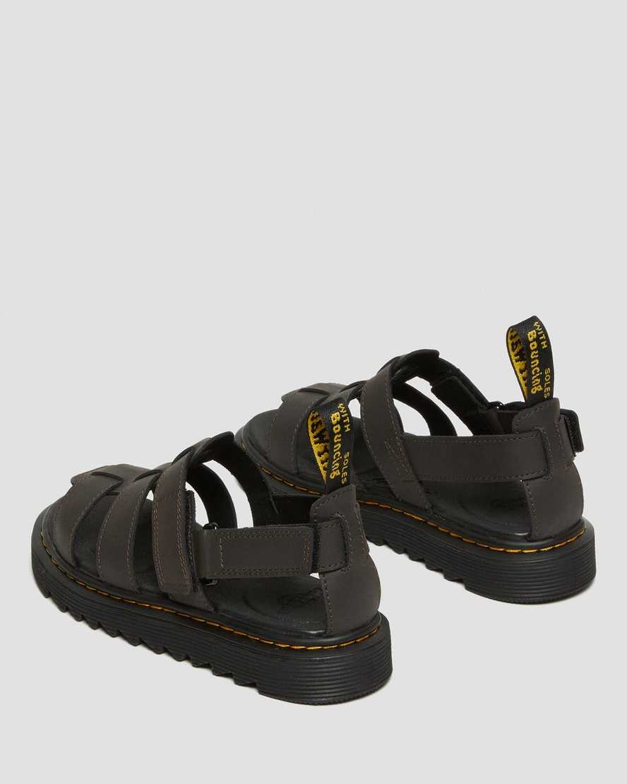 dark brown dr martens terry strap kids sandals