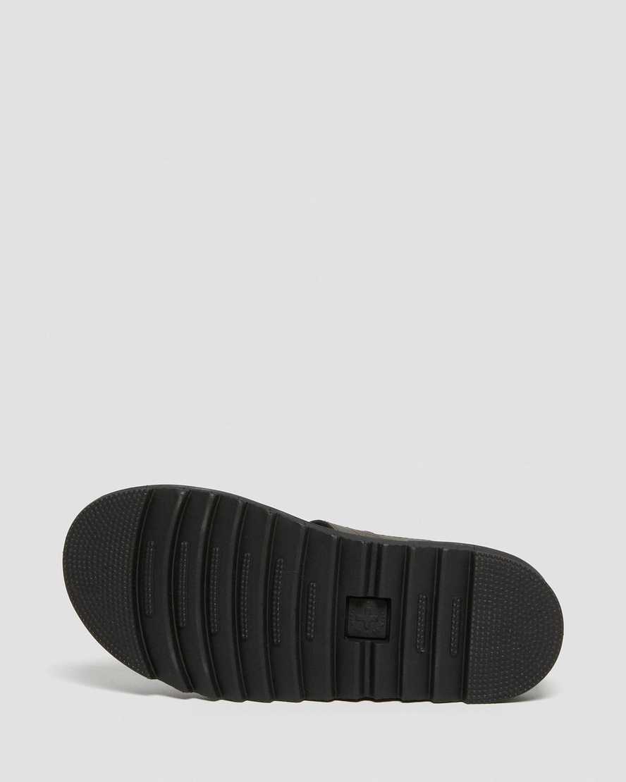 dark brown dr martens terry strap kids sandals