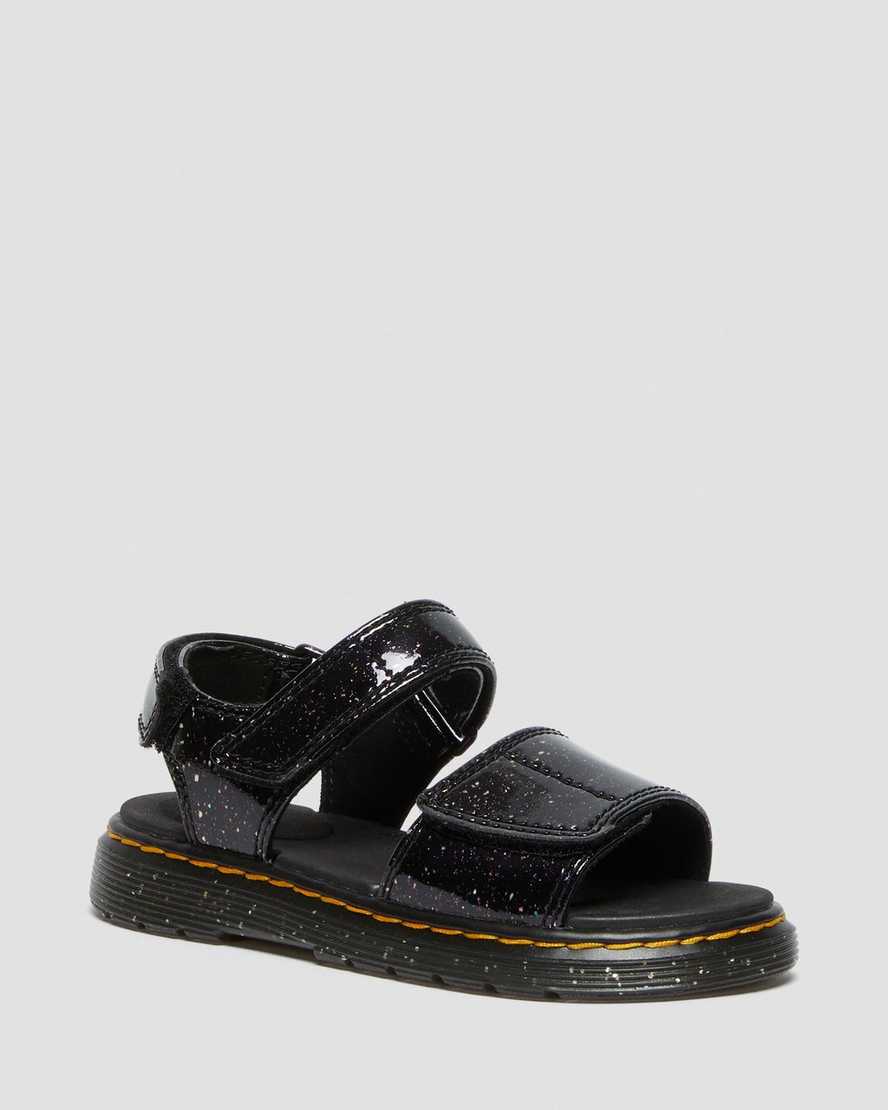 purple dr martens romi glitter kids sandals