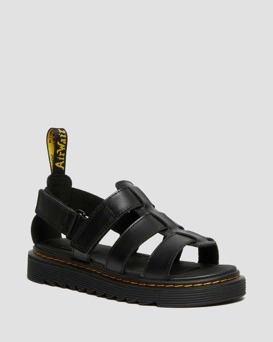 black dr martens terry strap kids sandals