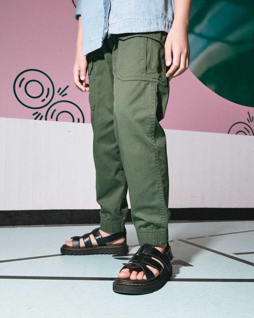 black dr martens terry strap kids sandals