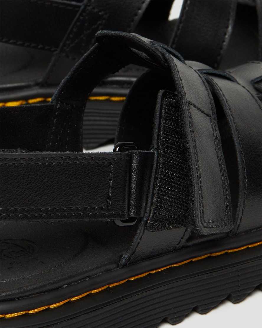 black dr martens terry strap kids sandals