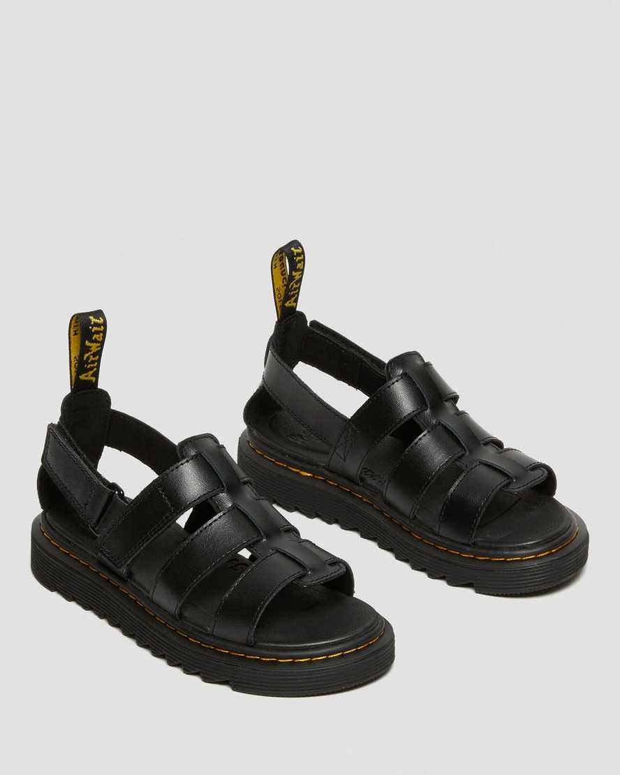 black dr martens terry strap kids sandals
