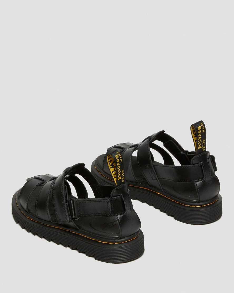 black dr martens terry strap kids sandals