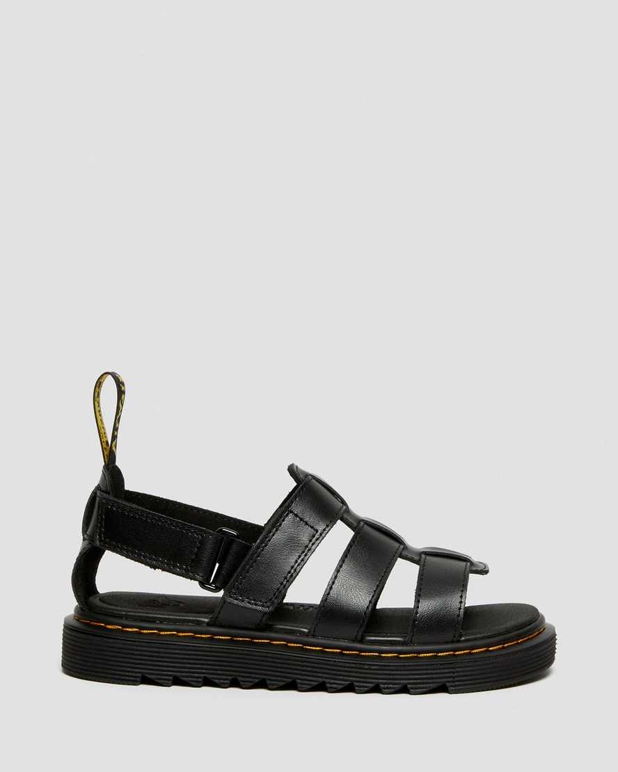 black dr martens terry strap kids sandals