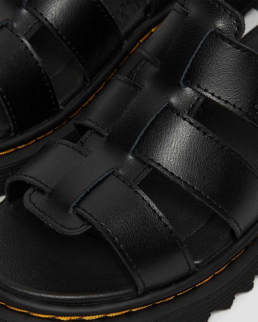 black dr martens terry strap kids sandals