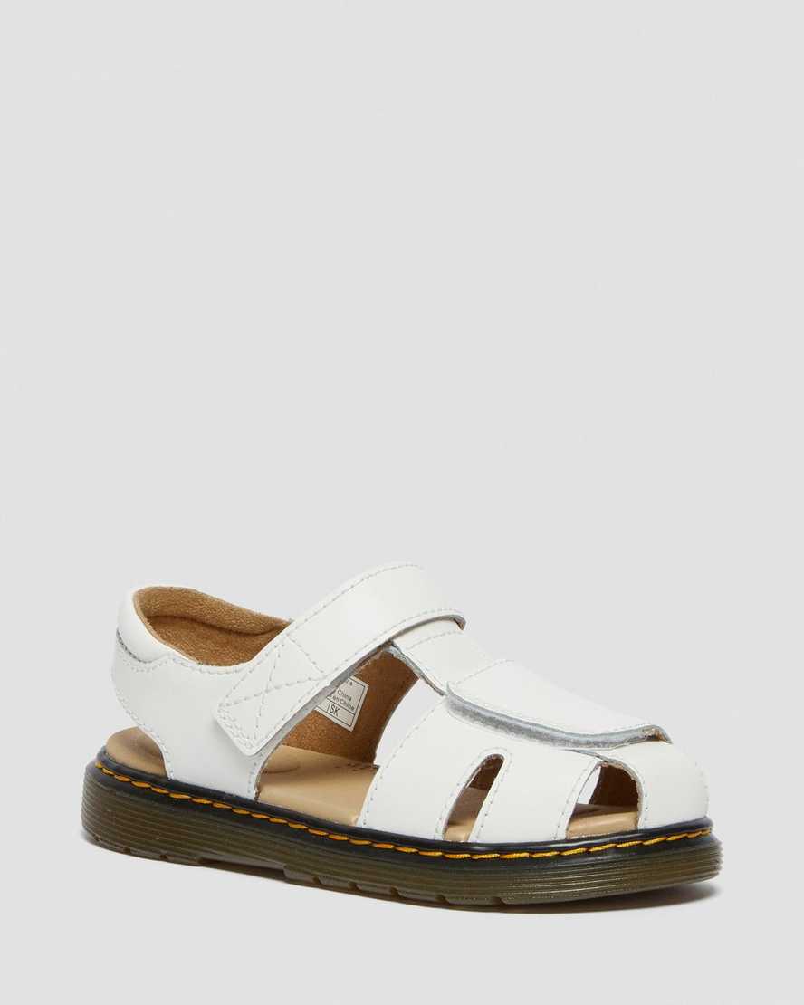 white dr martens moby ii velcro kids sandals