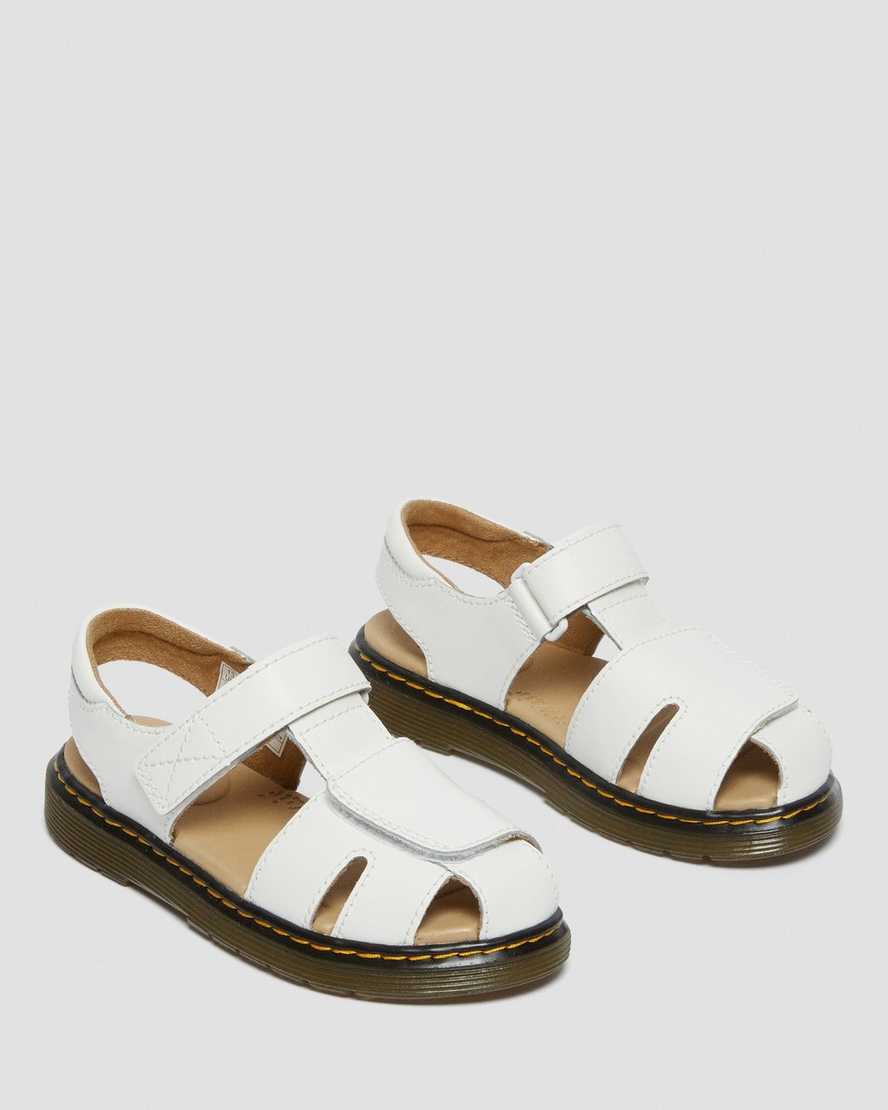 white dr martens moby ii velcro kids sandals
